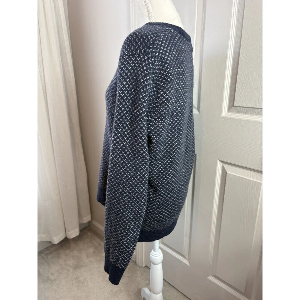 J Crew Rugged Sweater Merino Wool Blend Birdseye Size Medium Mens - 395